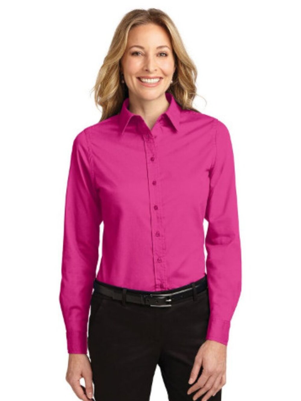 Port Authority Ladies Long Sleeve Easy Care Shirt.L608 - Tropical Pink